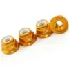 4mm Nylock Wheel Nuts Serrated Face Gold - 4pcs