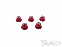 Alu Flange Lock Nuts 3mm - Red 5pcs