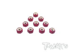 Alu Shock Lock Nuts 3mm - Red 10pcs