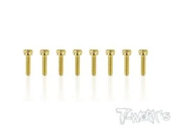 Gold Cap Head Screws 2.5 X 10mm - 8pcs
