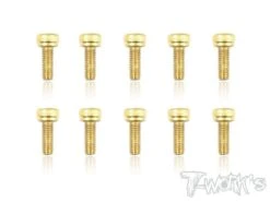 Gold Cap Head Screws M3 X 8mm - 10pcs