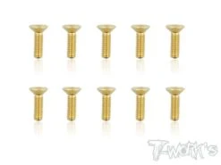 Gold Countersunk Screws M3 X 10mm - 10pcs