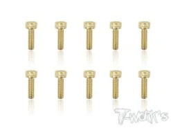 Gold Cap Head Screws M3 X 10mm - 10pcs