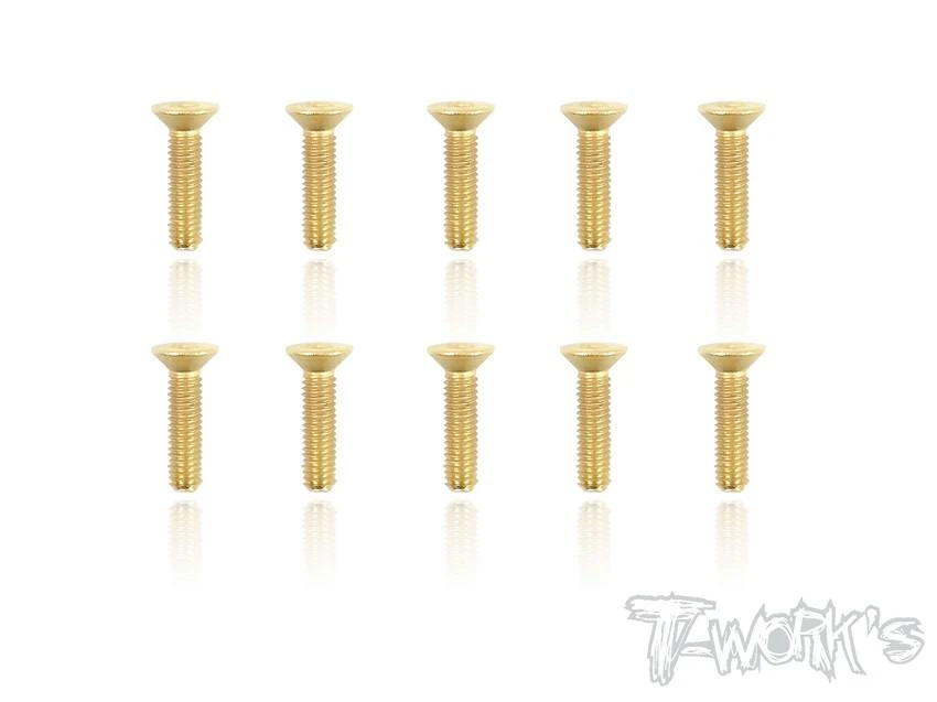Gold Countersunk Screws M3 X 12mm - 10pcs