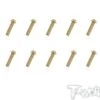 Gold Flanged Button Head Screw M3 X 12mm - 10pcs