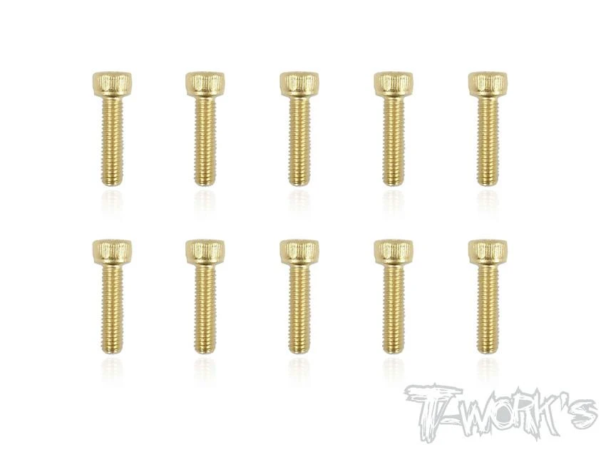 Gold Cap Head Screws M3 X 12mm - 10pcs