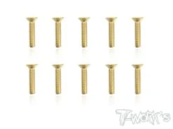 Gold Countersunk Screws M3 X 14mm - 10pcs