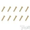 Gold Flanged Button Head Screw M3 X 16mm - 10pcs