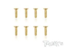 Gold Flat Head / Countersunk Screws M4 X 14mm -8pcs