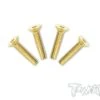 Gold Flat Head / Countersunk Screws M4 X 20mm - 4pcs