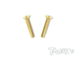 Gold Flat Head / Countersunk Screws M4 X 25mm - 2pcs