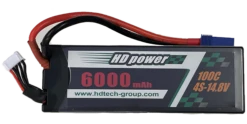 4S 100C 14.8V 6000mah Lipo Battery With EC5 Connector