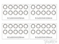 8mm Shim Washer Set - 10pcs Each 0.05/0.1/0.2/0.3mm