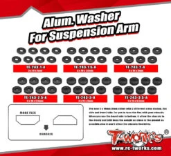 Alu Washer Set For Suspension Arm 3x10mm - 48pcs