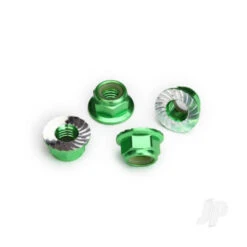 Traxxas 5mm Flanged Nylon Lock Nuts Green - 4pcs