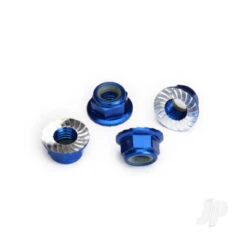 Traxxas 5mm Flanged Nylon Lock Nuts Blue - 4pcs