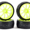 1/10th On Road Street/Tread Tyres 10SP Neon Yellow Wheels - Set Of 4